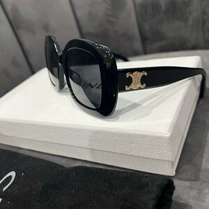 Celine Black Sunglasses with Triomphe Gold Accent
